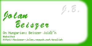 jolan beiszer business card